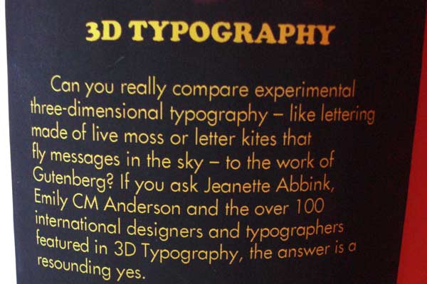 3D Typography Book Cover